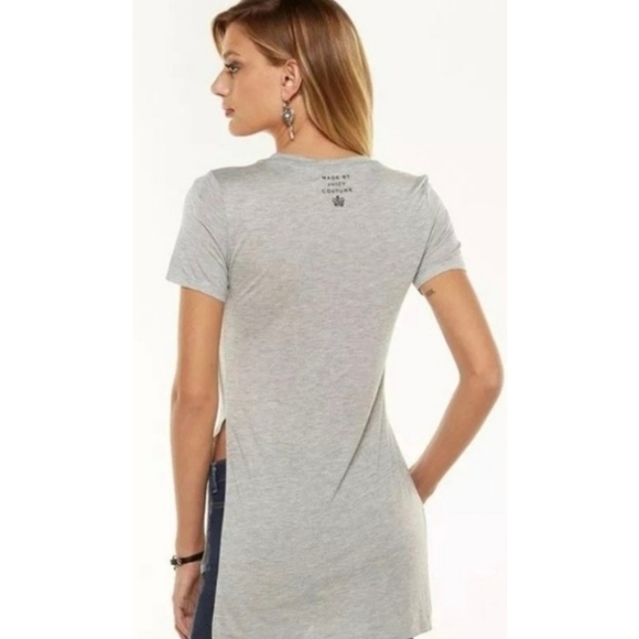 Juicy Couture " Love couture" high slit gray tee - Picture 2 of 13